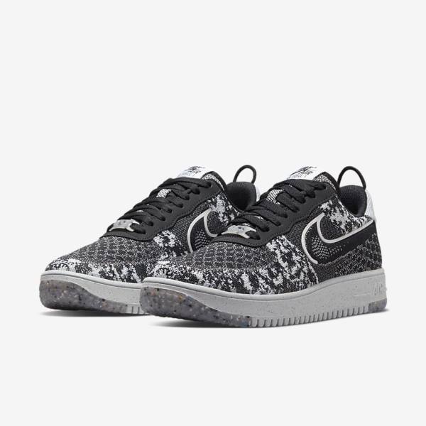 Αθλητικά Παπούτσια Nike Air Force 1 Crater Flyknit Next Nature ανδρικα μαυρα ασπρα Πλατίνα μαυρα | NK524AQN