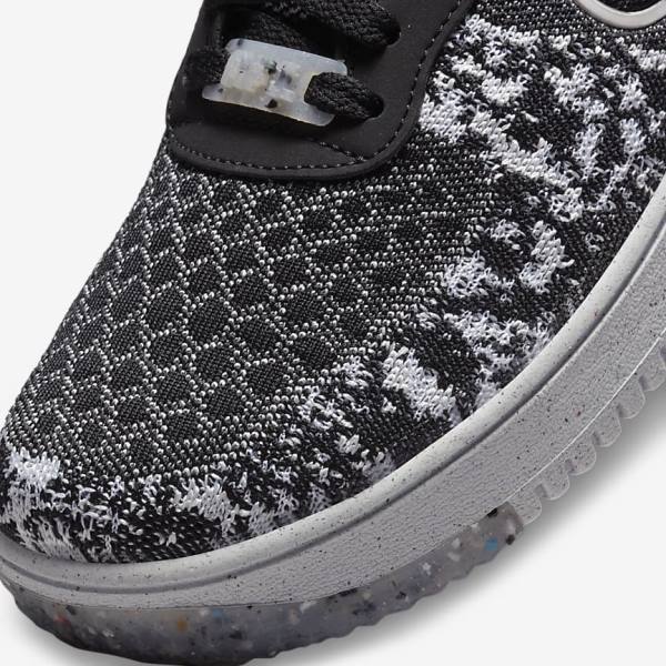 Αθλητικά Παπούτσια Nike Air Force 1 Crater Flyknit Next Nature ανδρικα μαυρα ασπρα Πλατίνα μαυρα | NK524AQN