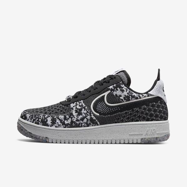 Αθλητικά Παπούτσια Nike Air Force 1 Crater Flyknit Next Nature ανδρικα μαυρα ασπρα Πλατίνα μαυρα | NK524AQN