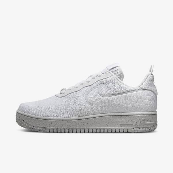 Αθλητικά Παπούτσια Nike Air Force 1 Crater Flyknit Next Nature ανδρικα ασπρα Πλατίνα ασπρα | NK912UMC