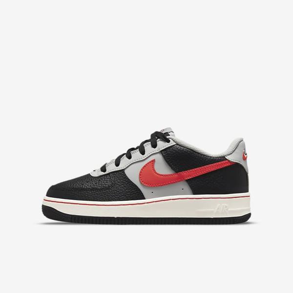 Αθλητικά Παπούτσια Nike Air Force 1 EMB Older παιδικα μαυρα γκρι κοκκινα | NK529YMV