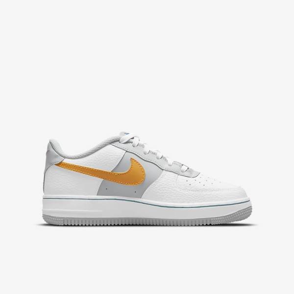 Αθλητικά Παπούτσια Nike Air Force 1 EMB Older παιδικα ασπρα γκρι τυρκουάζ μπλε | NK935GDL