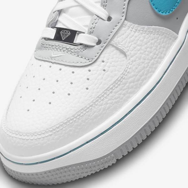 Αθλητικά Παπούτσια Nike Air Force 1 EMB Older παιδικα ασπρα γκρι τυρκουάζ μπλε | NK935GDL