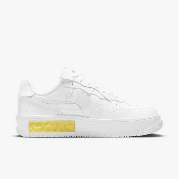 Αθλητικά Παπούτσια Nike Air Force 1 Fontanka γυναικεια ασπρα κίτρινα ασπρα | NK789VOY