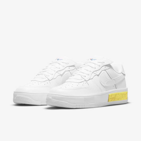 Αθλητικά Παπούτσια Nike Air Force 1 Fontanka γυναικεια ασπρα κίτρινα ασπρα | NK789VOY