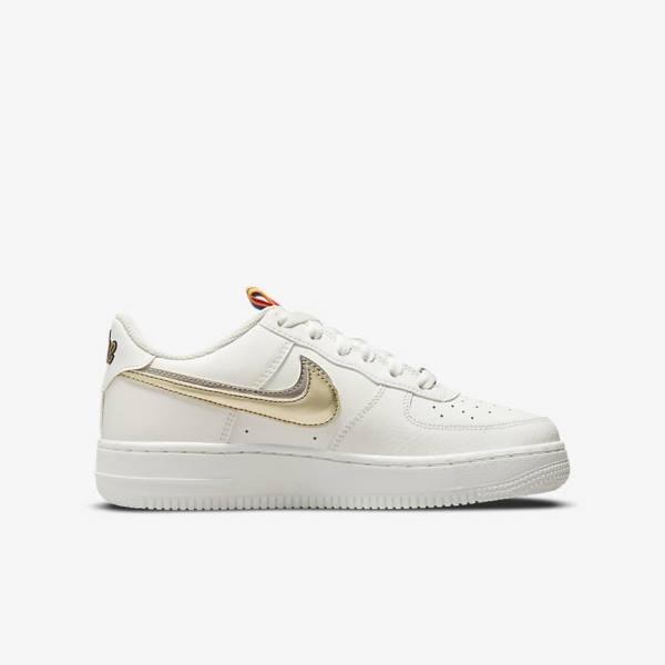 Αθλητικά Παπούτσια Nike Air Force 1 LV8 Older παιδικα ασπρα ροζ μεταλλικός μπλε γκρι | NK853SVN