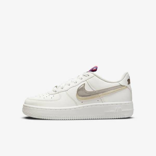 Αθλητικά Παπούτσια Nike Air Force 1 LV8 Older παιδικα ασπρα ροζ μεταλλικός μπλε γκρι | NK853SVN