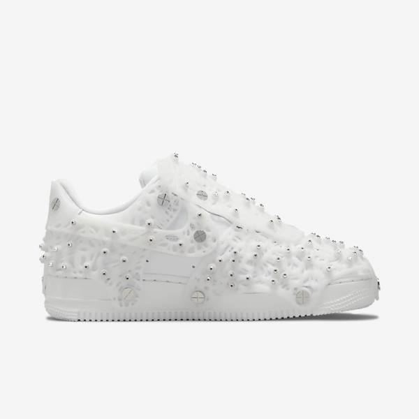 Αθλητικά Παπούτσια Nike Air Force 1 LXX x Swarovski γυναικεια ασπρα μεταλλικός ασημι ασπρα | NK672MZX