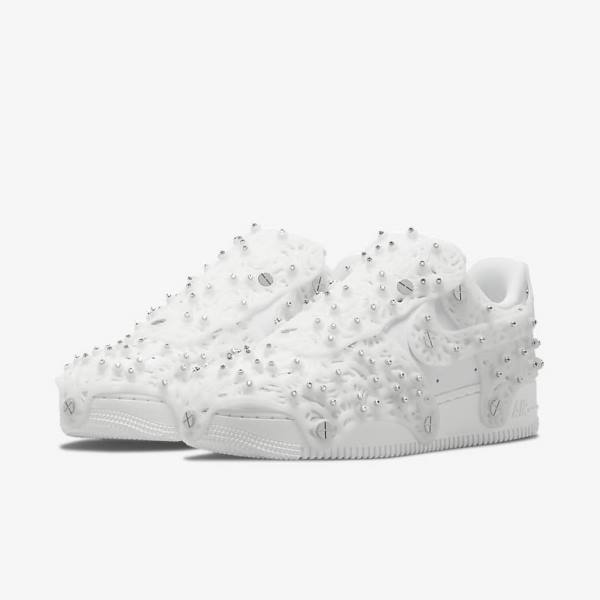 Αθλητικά Παπούτσια Nike Air Force 1 LXX x Swarovski γυναικεια ασπρα μεταλλικός ασημι ασπρα | NK672MZX