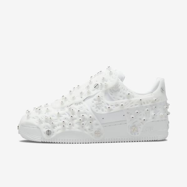 Αθλητικά Παπούτσια Nike Air Force 1 LXX x Swarovski γυναικεια ασπρα μεταλλικός ασημι ασπρα | NK672MZX