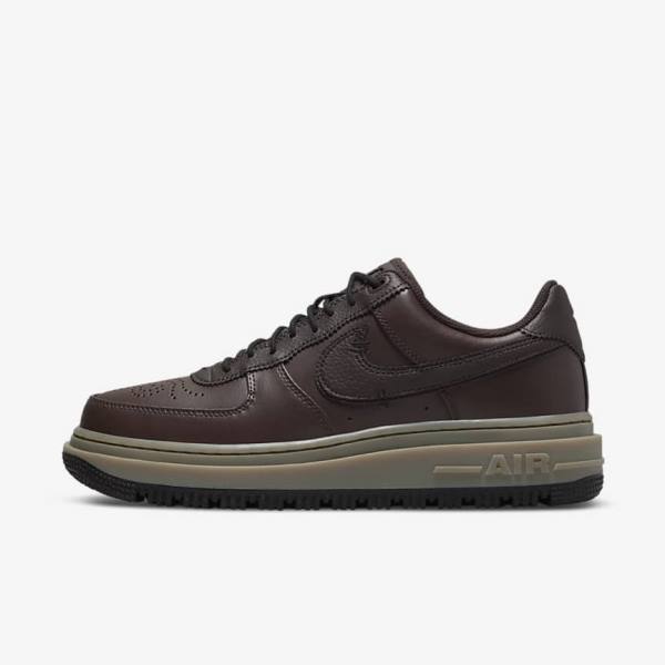 Αθλητικά Παπούτσια Nike Air Force 1 Luxe ανδρικα καφε μαυρα σκούρο καφε | NK098KQG