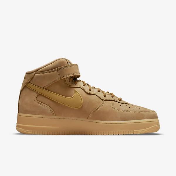 Αθλητικά Παπούτσια Nike Air Force 1 Mid 07 ανδρικα ανοιχτο καφε μαυρα | NK730KTL