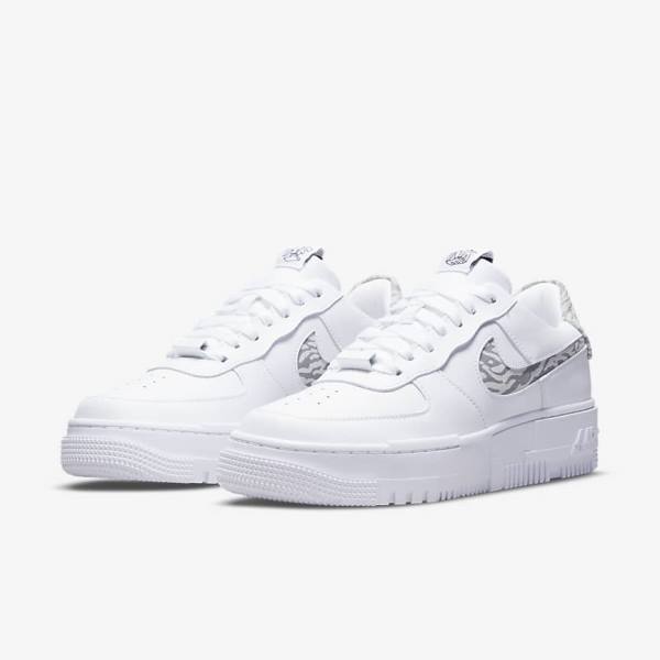 Αθλητικά Παπούτσια Nike Air Force 1 Pixel SE γυναικεια ασπρα γκρι ασπρα | NK761HTV