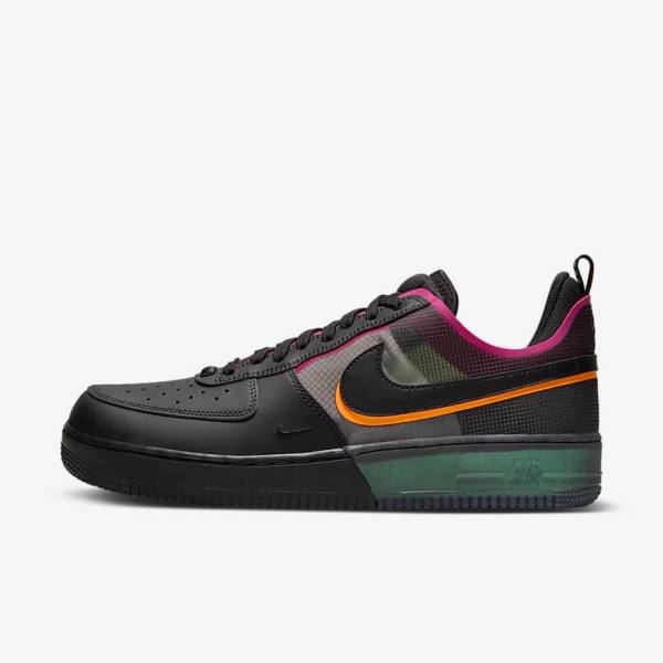 Αθλητικά Παπούτσια Nike Air Force 1 React ανδρικα μαυρα πορτοκαλι ροζ μαυρα | NK938QVS