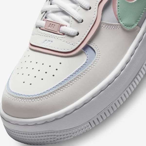 Αθλητικά Παπούτσια Nike Air Force 1 Shadow γυναικεια ασπρα μεντα γκρι | NK650JQM