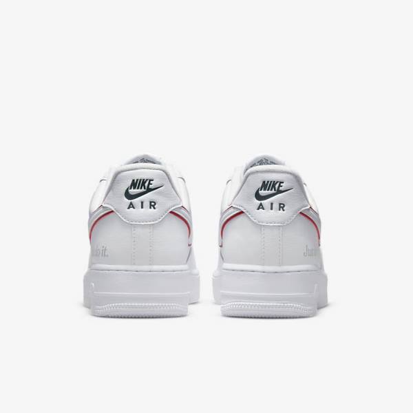 Αθλητικά Παπούτσια Nike Air Force 1 ανδρικα ασπρα πρασινο μεταλλικός ασημι κοκκινα | NK376GBY