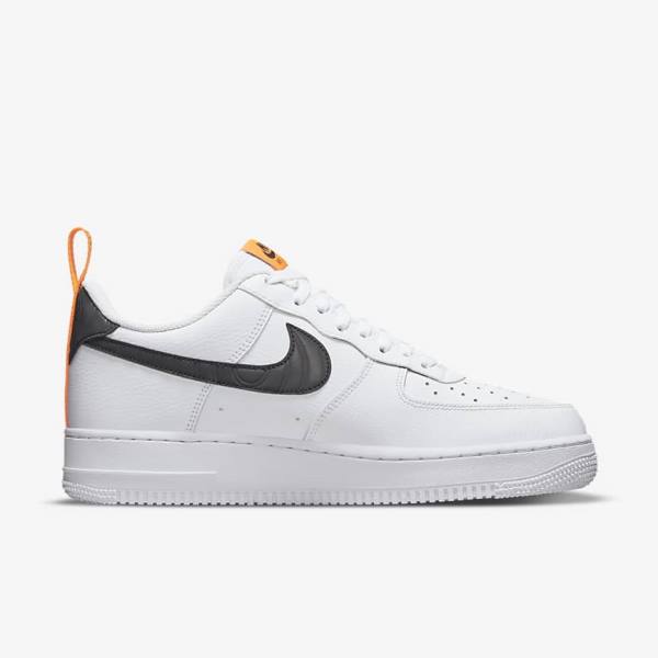 Αθλητικά Παπούτσια Nike Air Force 1 ανδρικα ασπρα πορτοκαλι ασημι μαυρα | NK472AVM