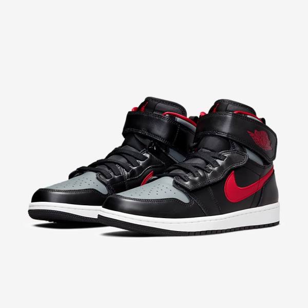 Αθλητικά Παπούτσια Nike Air Jordan 1 Hi FlyEase ανδρικα μαυρα γκρι ασπρα κοκκινα | NK420YND