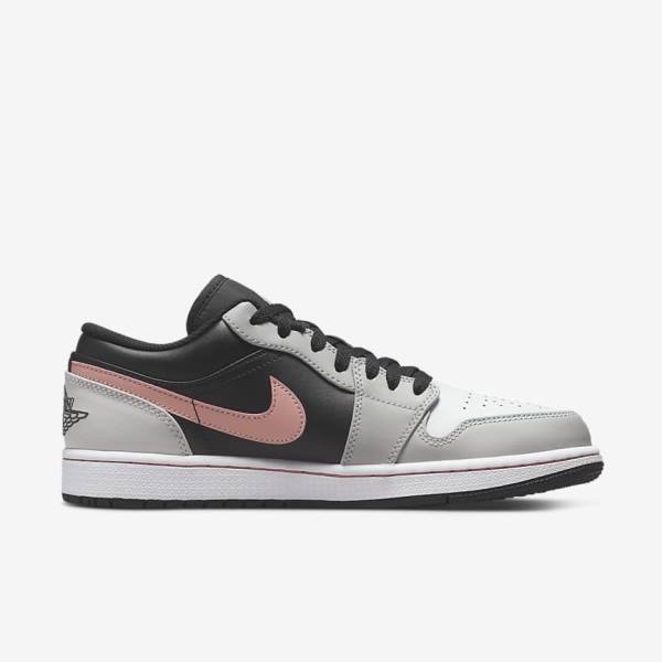 Αθλητικά Παπούτσια Nike Air Jordan 1 Low ανδρικα μαυρα γκρι ασπρα κοραλι | NK165VHU