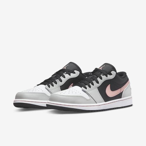 Αθλητικά Παπούτσια Nike Air Jordan 1 Low ανδρικα μαυρα γκρι ασπρα κοραλι | NK165VHU