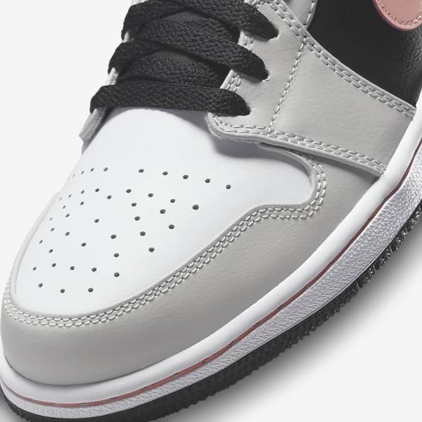 Αθλητικά Παπούτσια Nike Air Jordan 1 Low ανδρικα μαυρα γκρι ασπρα κοραλι | NK165VHU