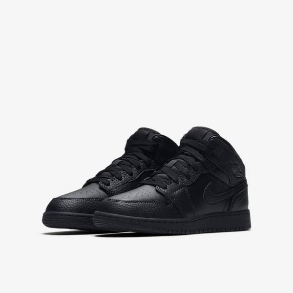 Αθλητικά Παπούτσια Nike Air Jordan 1 Mid Older παιδικα μαυρα | NK034PLX