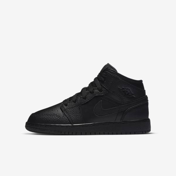 Αθλητικά Παπούτσια Nike Air Jordan 1 Mid Older παιδικα μαυρα | NK034PLX