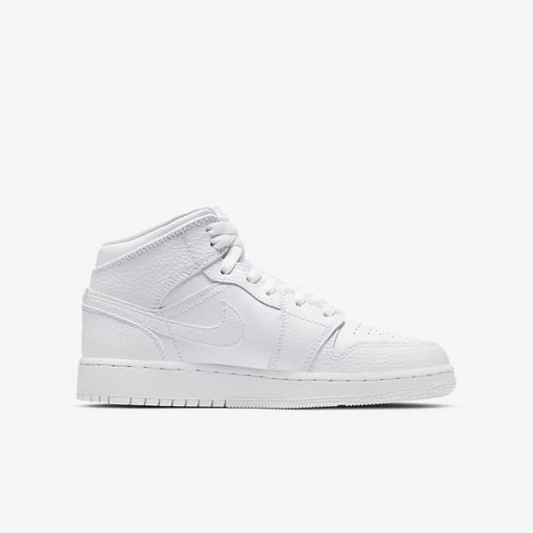 Αθλητικά Παπούτσια Nike Air Jordan 1 Mid Older παιδικα ασπρα | NK036BEY