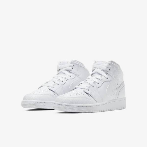 Αθλητικά Παπούτσια Nike Air Jordan 1 Mid Older παιδικα ασπρα | NK036BEY