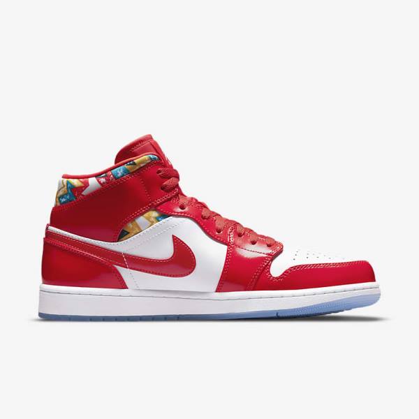 Αθλητικά Παπούτσια Nike Air Jordan 1 Mid SE ανδρικα κοκκινα σκουρο μπλε ασπρα | NK147QIX