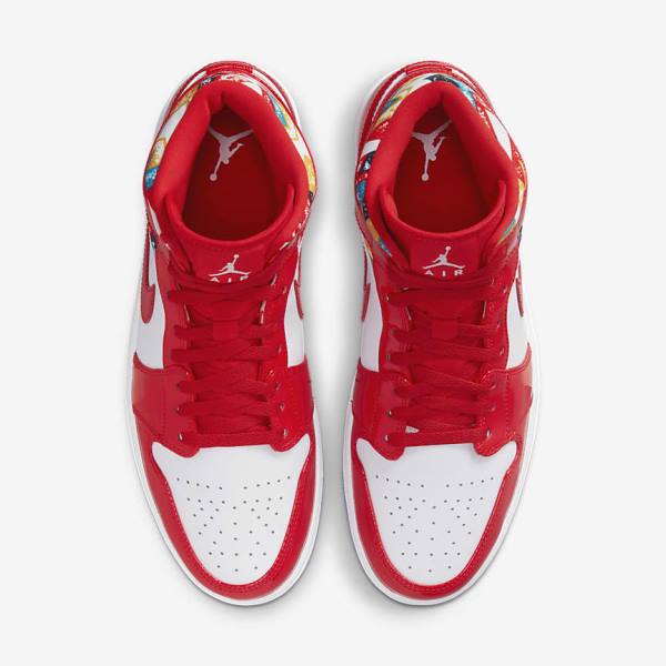 Αθλητικά Παπούτσια Nike Air Jordan 1 Mid SE ανδρικα κοκκινα σκουρο μπλε ασπρα | NK147QIX