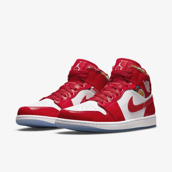 Αθλητικά Παπούτσια Nike Air Jordan 1 Mid SE ανδρικα κοκκινα σκουρο μπλε ασπρα | NK147QIX