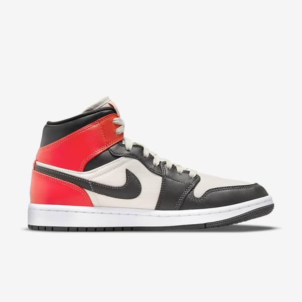 Αθλητικά Παπούτσια Nike Air Jordan 1 Mid SE γυναικεια ανοιχτο καφε ανοιχτο κοκκινα ασπρα | NK169WIN