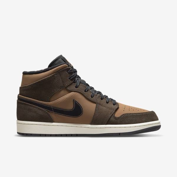 Αθλητικά Παπούτσια Nike Air Jordan 1 Mid SE ανδρικα σκούρο σοκολάτα καφε μαυρα κοκκινα | NK374XIS