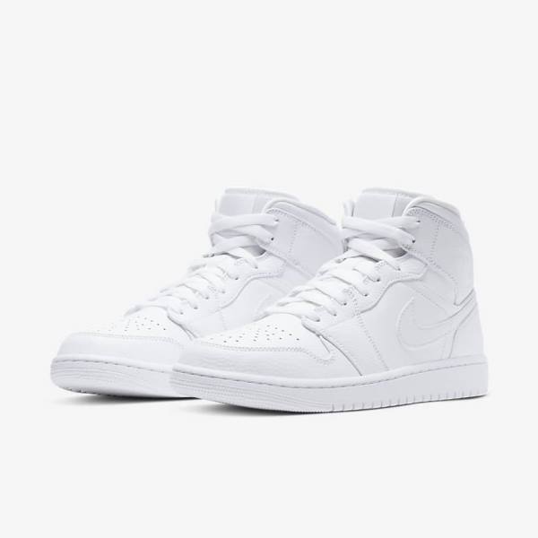 Αθλητικά Παπούτσια Nike Air Jordan 1 Mid ανδρικα ασπρα | NK396DCQ