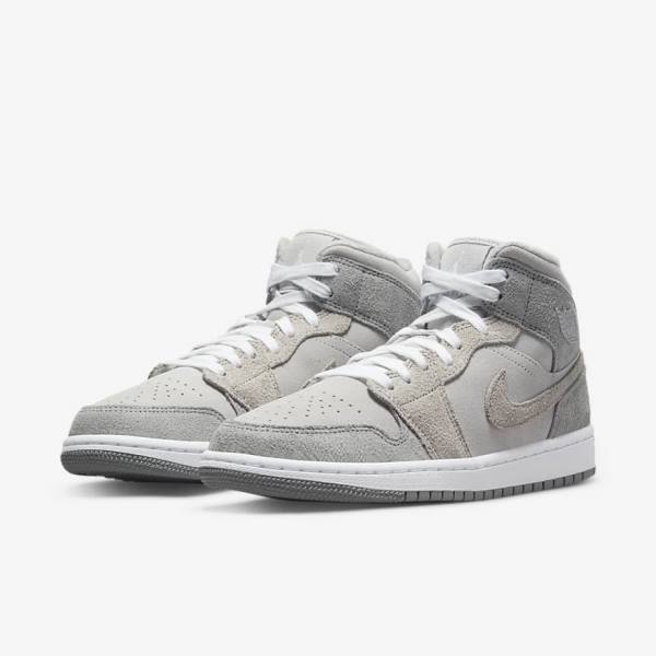 Αθλητικά Παπούτσια Nike Air Jordan 1 Mid SE γυναικεια γκρι ασπρα γκρι | NK631TSG