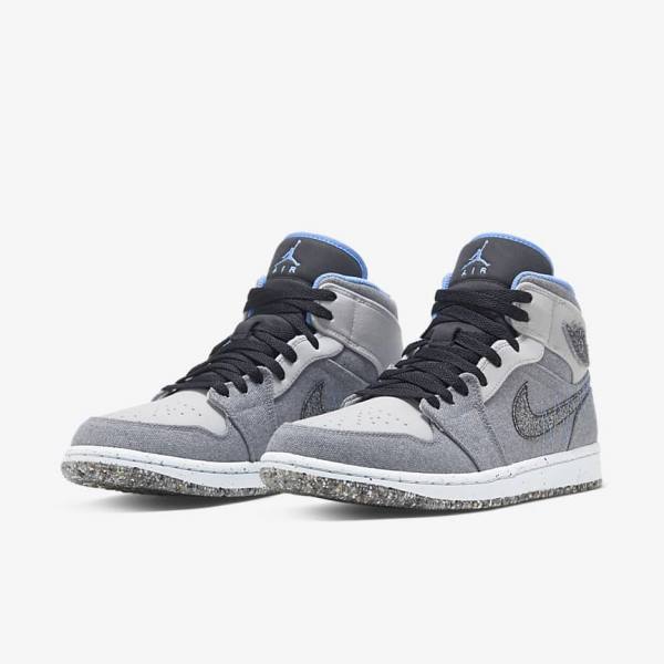 Αθλητικά Παπούτσια Nike Air Jordan 1 Mid SE ανδρικα γκρι μαυρα μπλε | NK735ZNF