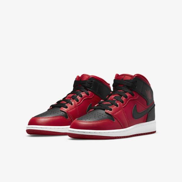 Αθλητικά Παπούτσια Nike Air Jordan 1 Mid Older παιδικα κοκκινα ασπρα μαυρα | NK789GXC