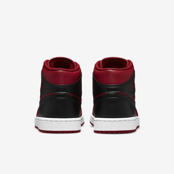 Αθλητικά Παπούτσια Nike Air Jordan 1 Mid ανδρικα κοκκινα ασπρα μαυρα | NK895BRK