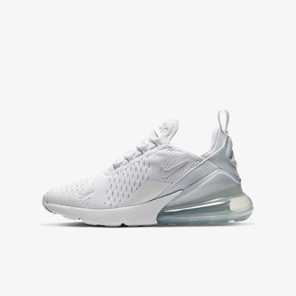 Αθλητικά Παπούτσια Nike Air Max 270 Older παιδικα ασπρα μεταλλικός ασημι ασπρα | NK563TJS