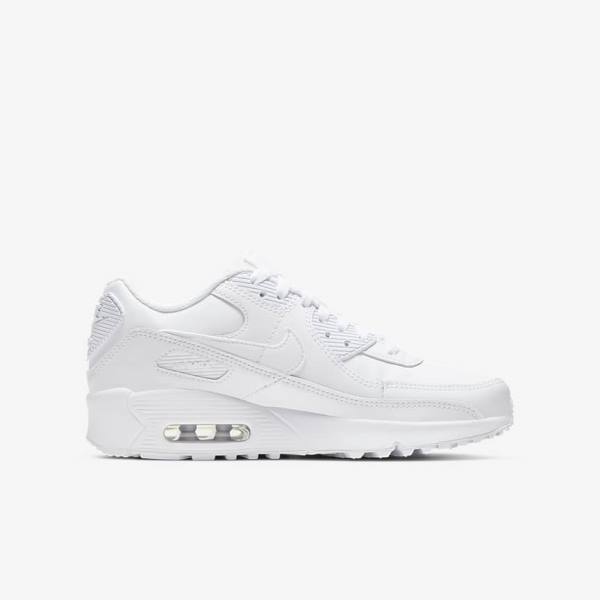 Αθλητικά Παπούτσια Nike Air Max 90 LTR Older παιδικα ασπρα μεταλλικός ασημι ασπρα | NK397PQH