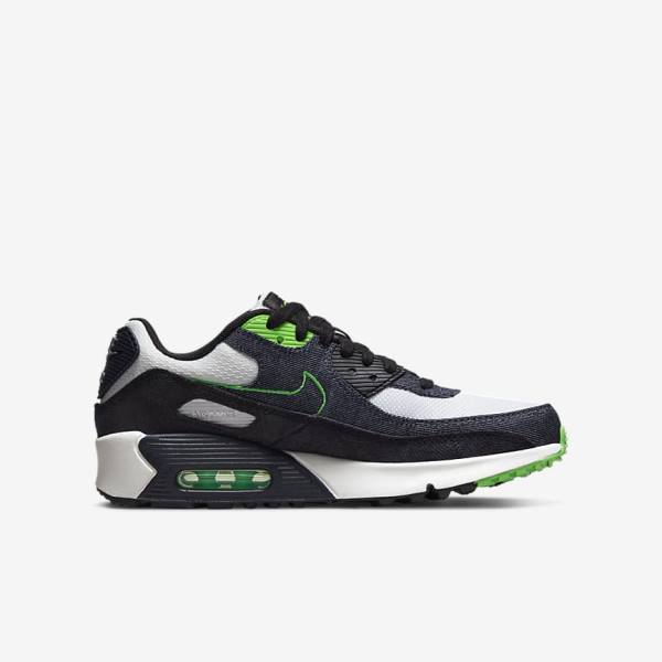 Αθλητικά Παπούτσια Nike Air Max 90 LTR SE Older παιδικα μαυρα πρασινο ασπρα οψιάνος | NK684KNX