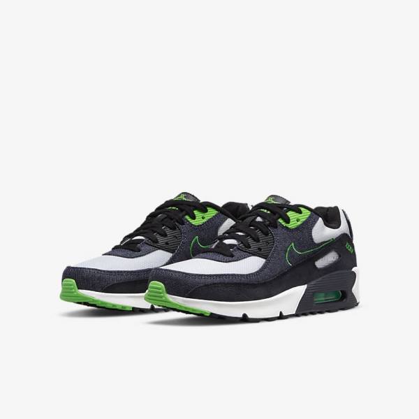 Αθλητικά Παπούτσια Nike Air Max 90 LTR SE Older παιδικα μαυρα πρασινο ασπρα οψιάνος | NK684KNX