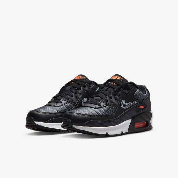 Αθλητικά Παπούτσια Nike Air Max 90 Older παιδικα μαυρα πορτοκαλι γκρι ασπρα | NK105QJL