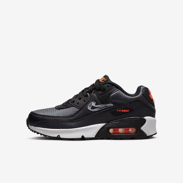 Αθλητικά Παπούτσια Nike Air Max 90 Older παιδικα μαυρα πορτοκαλι γκρι ασπρα | NK105QJL