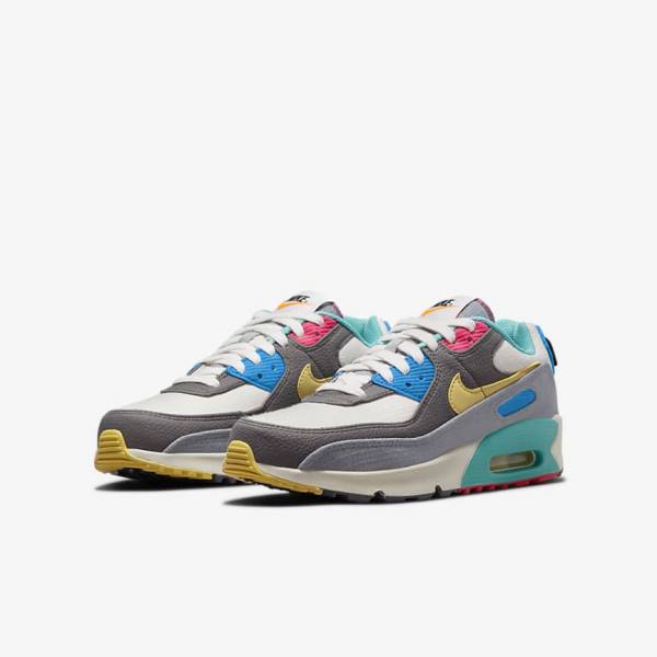 Αθλητικά Παπούτσια Nike Air Max 90 Older παιδικα γκρι ροζ | NK397HLU