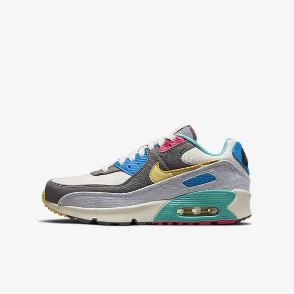 Αθλητικά Παπούτσια Nike Air Max 90 Older παιδικα γκρι ροζ | NK397HLU