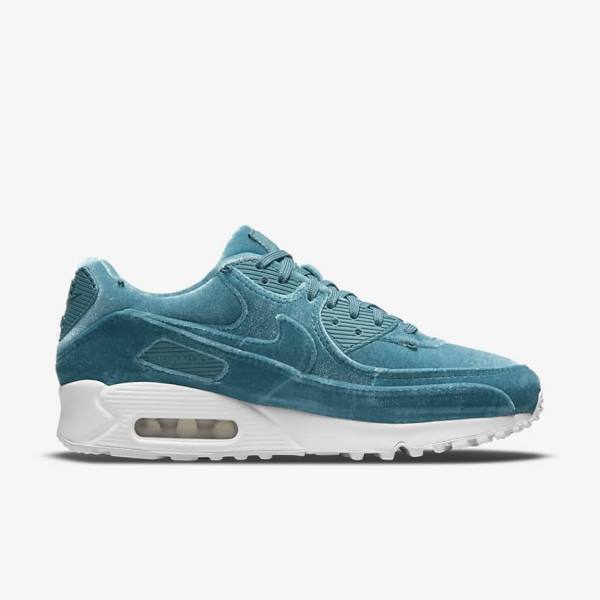 Αθλητικά Παπούτσια Nike Air Max 90 Premium γυναικεια γκρι πρασινο μεταλλικός ασημι ασπρα γκρι πρασινο | NK490IHC