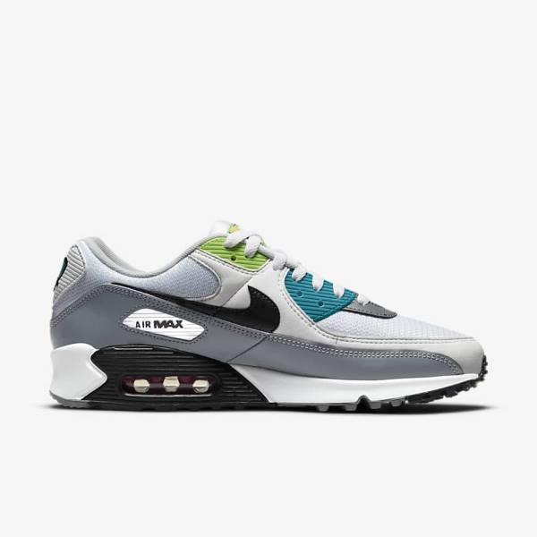 Αθλητικά Παπούτσια Nike Air Max 90 Premium ανδρικα ασπρα γκρι μαυρα | NK659KQL