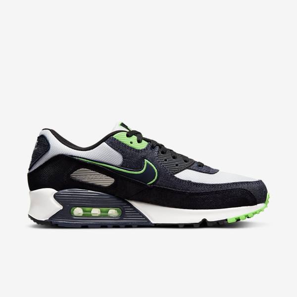 Αθλητικά Παπούτσια Nike Air Max 90 SE ανδρικα μαυρα πρασινο ασπρα οψιάνος | NK635DQH